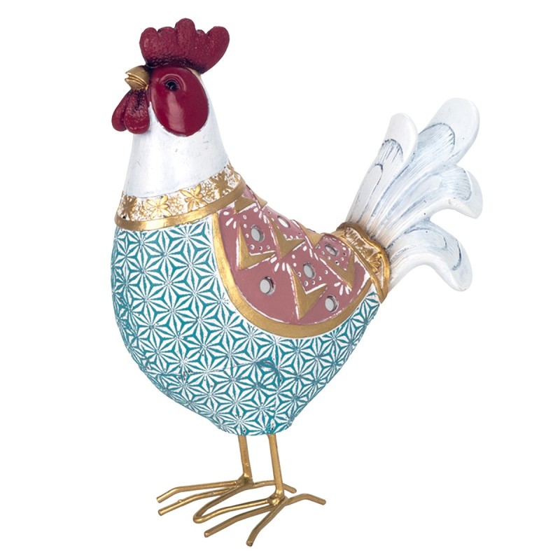 ORIGEN Home Decor Figura Gallina Animales | Figura de Gallina Azul - 21x16x7cm