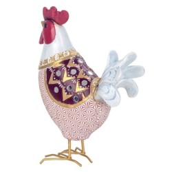 ORIGEN Home Decor Figura Gallina Animales | Figura de Gallina Lila - 24x17x7cm