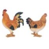 ORIGEN Home Decor Figura Gallina 2 U Animales | Figura de Gallina Naranja - 26x20x10cm