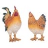 ORIGEN Home Decor Figura Gallina 2 U Animales | Figura de Gallina Naranja - 26x20x10cm