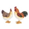 ORIGEN Home Decor Figura Gallina 2 U Animales | Figura de Gallina Naranja - 27x23x11cm