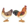 ORIGEN Home Decor Figura Gallina 2 U Animales | Figura de Gallina Naranja - 27x23x11cm