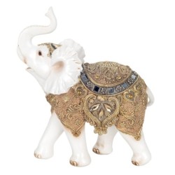 ORIGEN Home Decor Figura Elefante Africanas Y Elefantes | Figura de Elefante Blanco - 26x22x10cm