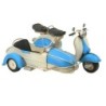 ORIGEN Home Decor Figura Scooter con sidecar Vehiculos | Modelismo Vehículos Terrestres Azul - 17x32x23cm