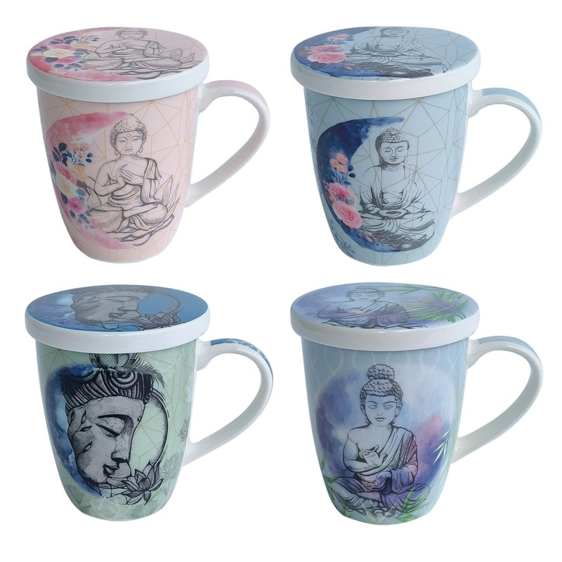 ORIGEN Home Decor Taza estampado4 Uni. Mugs Y Vasos | Taza Azul - 12x12x10cm