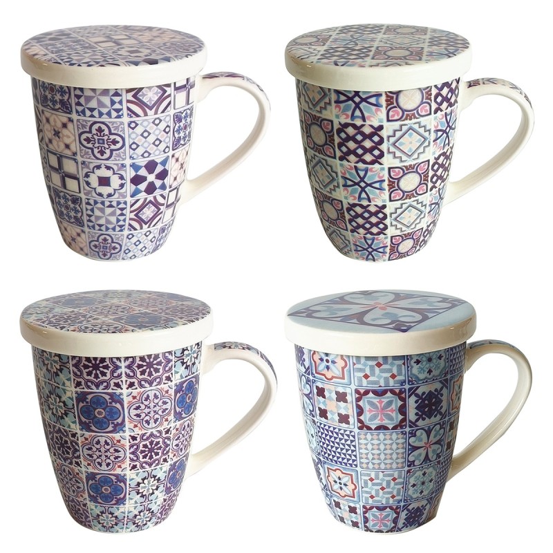 ORIGEN Home Decor Taza estampado 4 Uni. Mugs Y Vasos | Taza Lila - 12x12x10cm