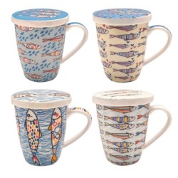 ORIGEN Home Decor Taza pez 4 Uni. Mugs Y Vasos | Taza Multicolor - 12x12x10cm