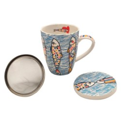 ORIGEN Home Decor Taza pez 4 Uni. Mugs Y Vasos | Taza Multicolor - 12x12x10cm