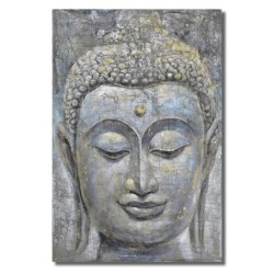 ORIGEN Home Decor Cuadro Buda Cuadros | Cuadro Gris Rectangular - 120x80x3cm