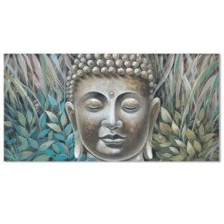 ORIGEN Home Decor Cuadro Buda Cuadros | Cuadro Gris Rectangular - 70x140x3cm