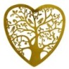 ORIGEN Home Decor Arbol de vida corazon Apliques Metal | Aplique Metal Dorado - 41x40x1cm