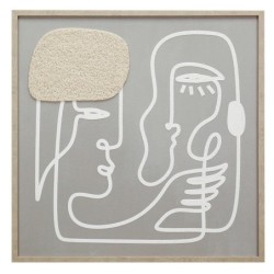 ORIGEN Home Decor Cuadro Abstracto Cuadros | Cuadro Gris Rectangular - 60x60x3cm