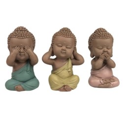 Signes Grimalt By Sigris - Figuras Decorativas | Budas Decorativos - Figuras de Budas, Pack de 3 - 10x5x5 cm