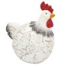 ORIGEN Home Decor Figura Gallina Animales | Figura de Gato Blanco - 33x23x29cm