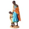 ORIGEN Home Decor Figura africana Africanas Y Elefantes | Figura de Africana Azul - 35x16x15cm