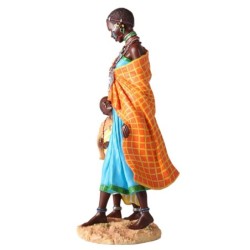 ORIGEN Home Decor Figura africana Africanas Y Elefantes | Figura de Africana Azul - 35x16x15cm