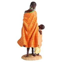 ORIGEN Home Decor Figura africana Africanas Y Elefantes | Figura de Africana Azul - 35x16x15cm