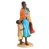 ORIGEN Home Decor Figura africana Africanas Y Elefantes | Figura de Africana Azul - 35x16x15cm