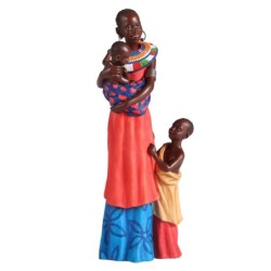 ORIGEN Home Decor Figura africana Africanas Y Elefantes | Figura de Africana Rojo - 26x10x7cm