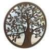 ORIGEN Home Decor Adorno Árbol Vida espejo Apliques Metal | Aplique Metal Marrón Redondo - 30x30x2cm