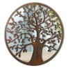 ORIGEN Home Decor Adorno Árbol Vida espejo Apliques Metal | Aplique Metal Marrón Redondo - 50x50x2cm