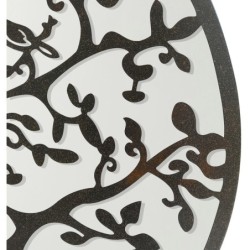 ORIGEN Home Decor Adorno Árbol Vida espejo Apliques Metal | Aplique Metal Marrón Redondo - 50x50x2cm