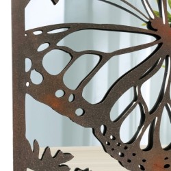 ORIGEN Home Decor Adorno pared mariposa espejo Apliques Metal | Aplique Metal Marrón Rectangular - 100x50x2cm