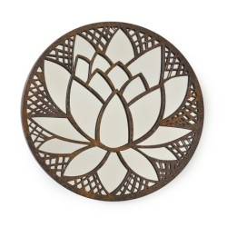 ORIGEN Home Decor Flor espejo Apliques Metal | Aplique Metal Marrón Redondo - 50x50x2cm