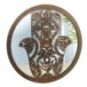 ORIGEN Home Decor Mano de fatima espejo Apliques Metal | Aplique Metal Marrón Redondo - 30x30x2cm