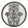 ORIGEN Home Decor Mano de fatima espejo Apliques Metal | Aplique Metal Marrón Redondo - 30x30x2cm