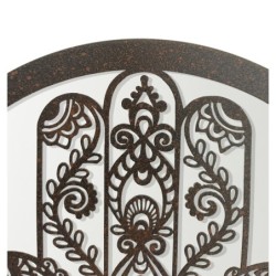 ORIGEN Home Decor Mano de fatima espejo Apliques Metal | Aplique Metal Marrón Redondo - 30x30x2cm