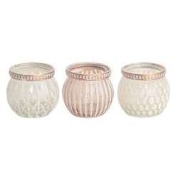 ORIGEN Home Decor portavelas 3 U Jarrones Y Portavelas | Portavelas Blanco - 6x7x7cm