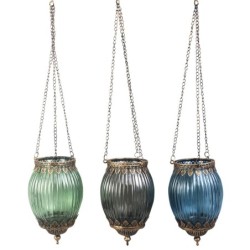 ORIGEN Home Decor Portavelas colgante 3 U Jarrones Y Portavelas | Portavelas Multicolor - 18x12x12cm