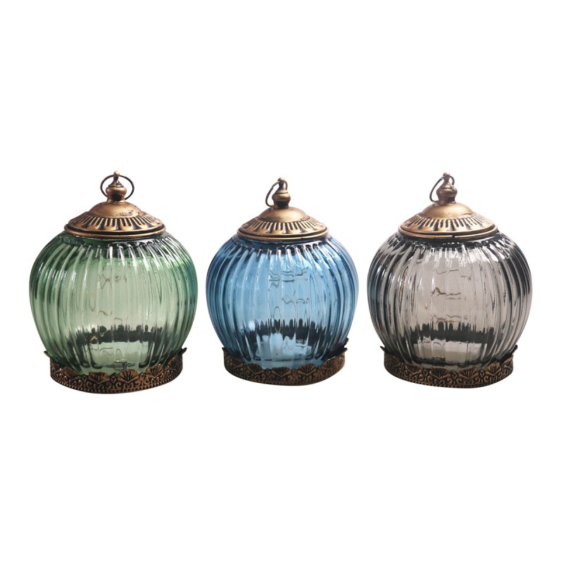 ORIGEN Home Decor Portavela 3 U Jarrones Y Portavelas | Portavelas Multicolor - 14x11x11cm