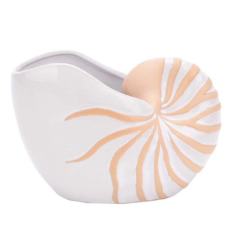 ORIGEN Home Decor Figura Concha decoracion Jarrones Y Portavelas | Figura Marinera Blanco - 16x23x12cm