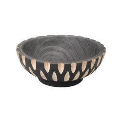 ORIGEN Home Decor Cuenco bandeja Jarrones Y Portavelas | Cuenco Bol Negro - 9x25x25cm