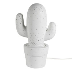 ORIGEN Home Decor Lámpara cactus sobremesa Lamparas | Lámpara de Sobremesa Blanco - 30x19x12cm