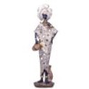 By SIGRIS Figura Africana Dorado de Resina 47X9X14cm Figura de Africana Decoración Hogar Figuras Decorativas