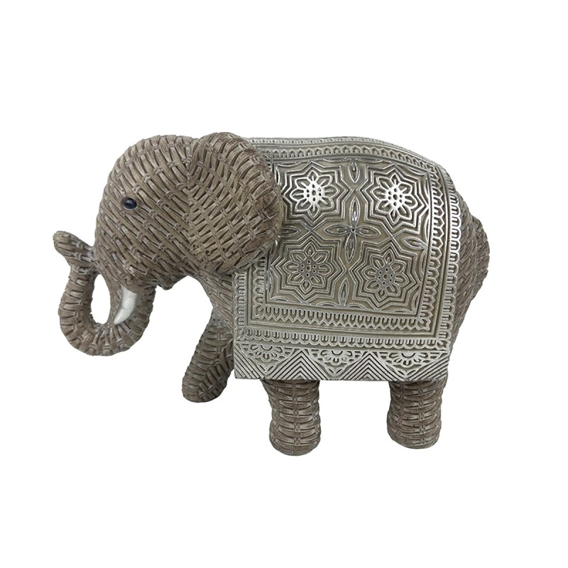 ORIGEN Home Decor Figura Elefante Africanas Y Elefantes | Figura de Elefante Plateado - 15x23x10cm