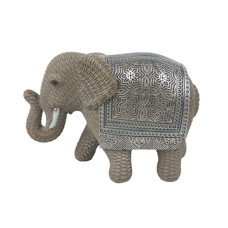 ORIGEN Home Decor Figura Elefante Africanas Y Elefantes | Figura de Elefante Plateado - 12x18x8cm