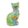 By SIGRIS Figura Gato Verde de Resina 17X7X9cm Figura de Gato Decoración Hogar Figuras De Resina Para Jardin