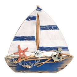 Signes Grimalt By SIGRIS - Barco velero Azul de Madera | Modelismo de Barcos Maqueta Velero Madera 33x3x33cm