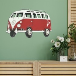 ORIGEN Home Decor Adorno pared bus Placas Metal | Placa de Metal Rojo - 50x77x8cm