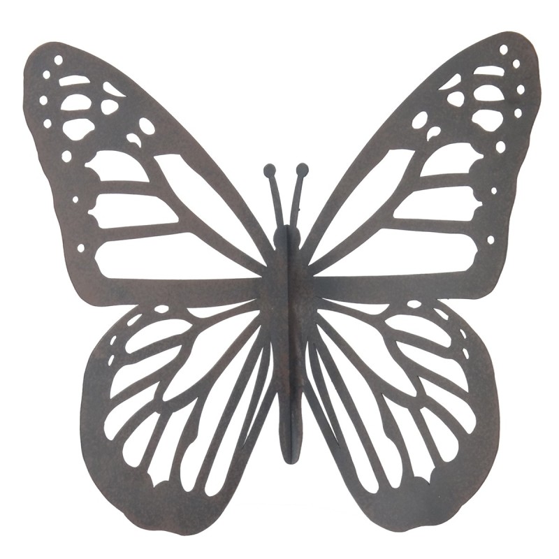 ORIGEN Home Decor Adorno Pared Mariposa Apliques Metal | Aplique Metal Gris - 12x25x25cm