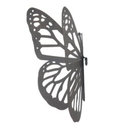 ORIGEN Home Decor Adorno Pared Mariposa Apliques Metal | Aplique Metal Gris - 17x35x35cm