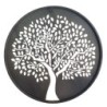 ORIGEN Home Decor Adorno Árbol de la vida Apliques Metal | Aplique Metal Gris Redondo - 30x30x1cm