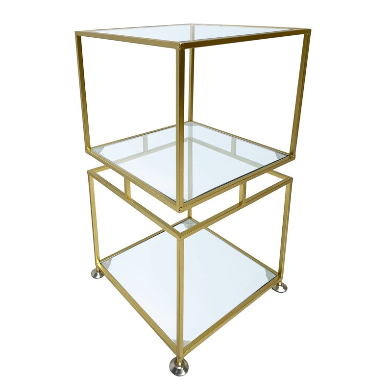 ORIGEN Home Decor Estanteria Mueble Auxiliar | Estantería Dorado - 67x35x35cm