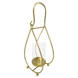 ORIGEN Home Decor Candelabro Jarrones Y Portavelas | Candelabro Dorado - 44x18x13cm