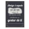 ORIGEN Home Decor Adornos pared portugues Placas Metal | Placa de Metal Negro Rectangular - 33x24x1cm