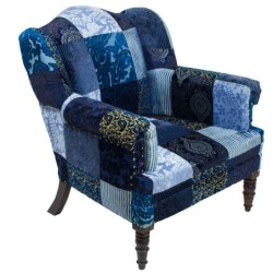 ORIGEN Home Decor Sillón Mueble Auxiliar | Sillón Azul - 90x85x84cm